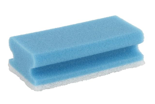Schuurspons blauw/wit