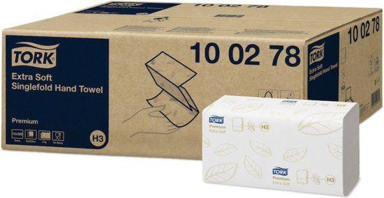 Tork 100278 H3 Premium handdoek.z-vouw. 2 laags wit 23x23cm