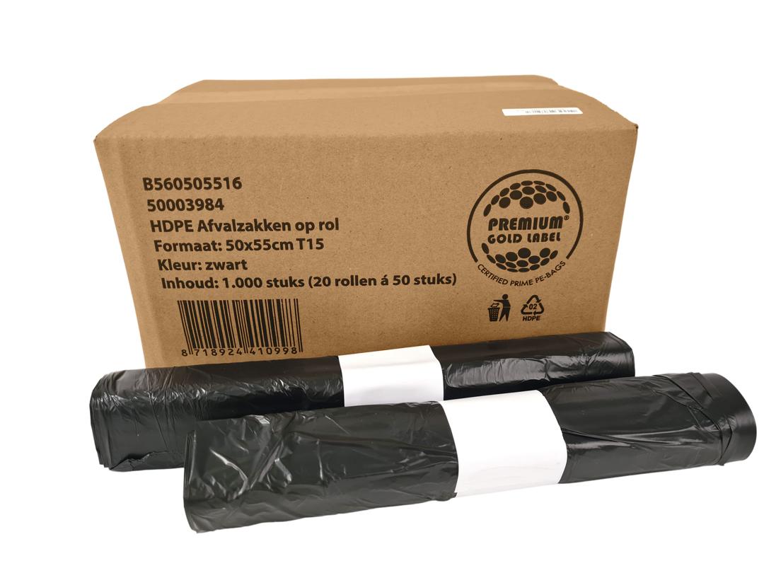 Vuilniszak 50x55 zwart T15 (doos)