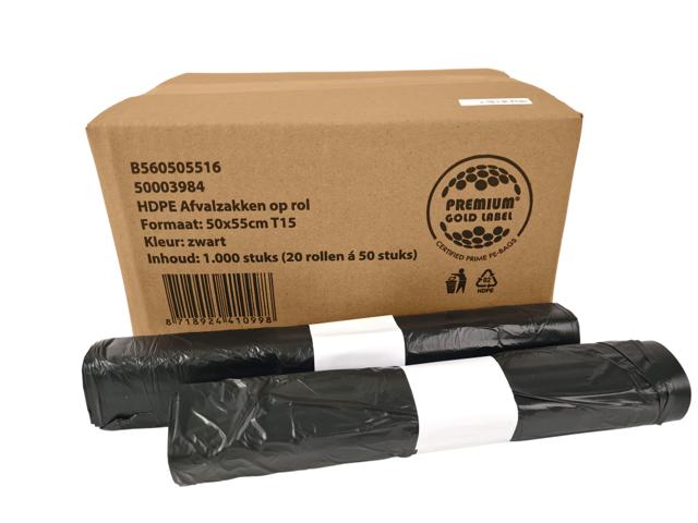 Vuilniszak 50x55 zwart T15 (doos)