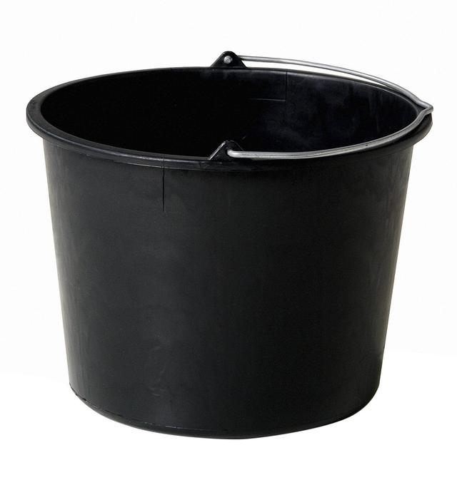 Bouwemmer zwart 12 liter