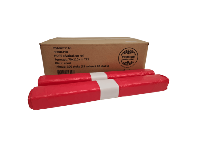 Vuilniszak 70x110 T25 Rood (doos 300st)