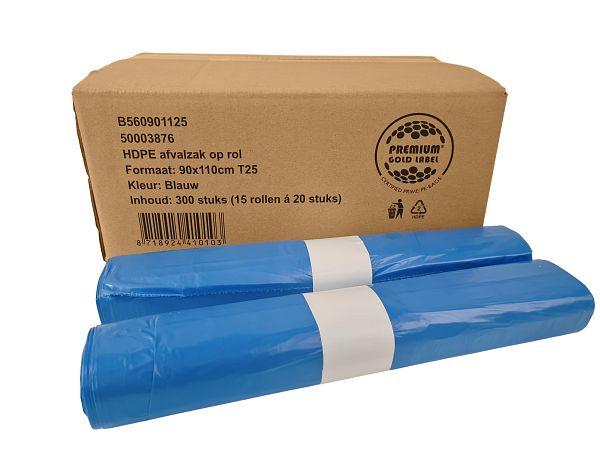 Vuilzak 90x110 T25 Blauw 15 rol a 20st (doos)